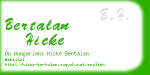 bertalan hicke business card